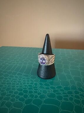 Sterling Silver Purple Stone Statement Ring